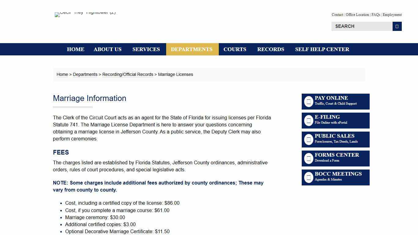 Jefferson County Florida Marriage Licenses